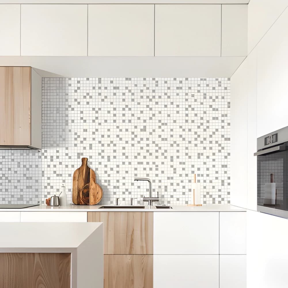 Revestimiento Cerámica Pixel RC - Blanco y Gris - 1.62m2 por caja